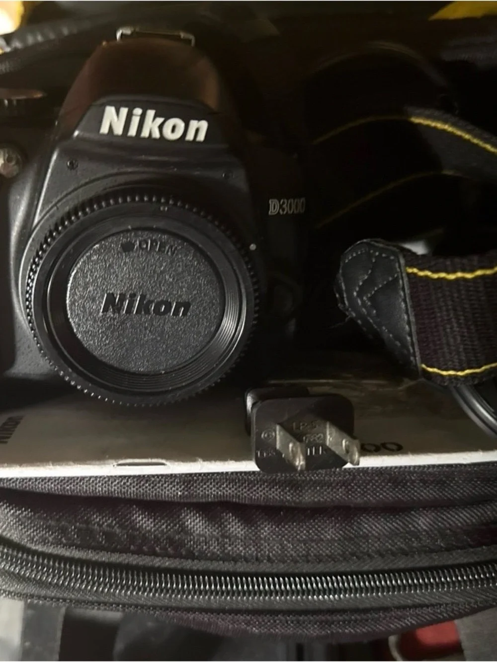 Nikon Black Messenger Camera Bag with Yellow Trim